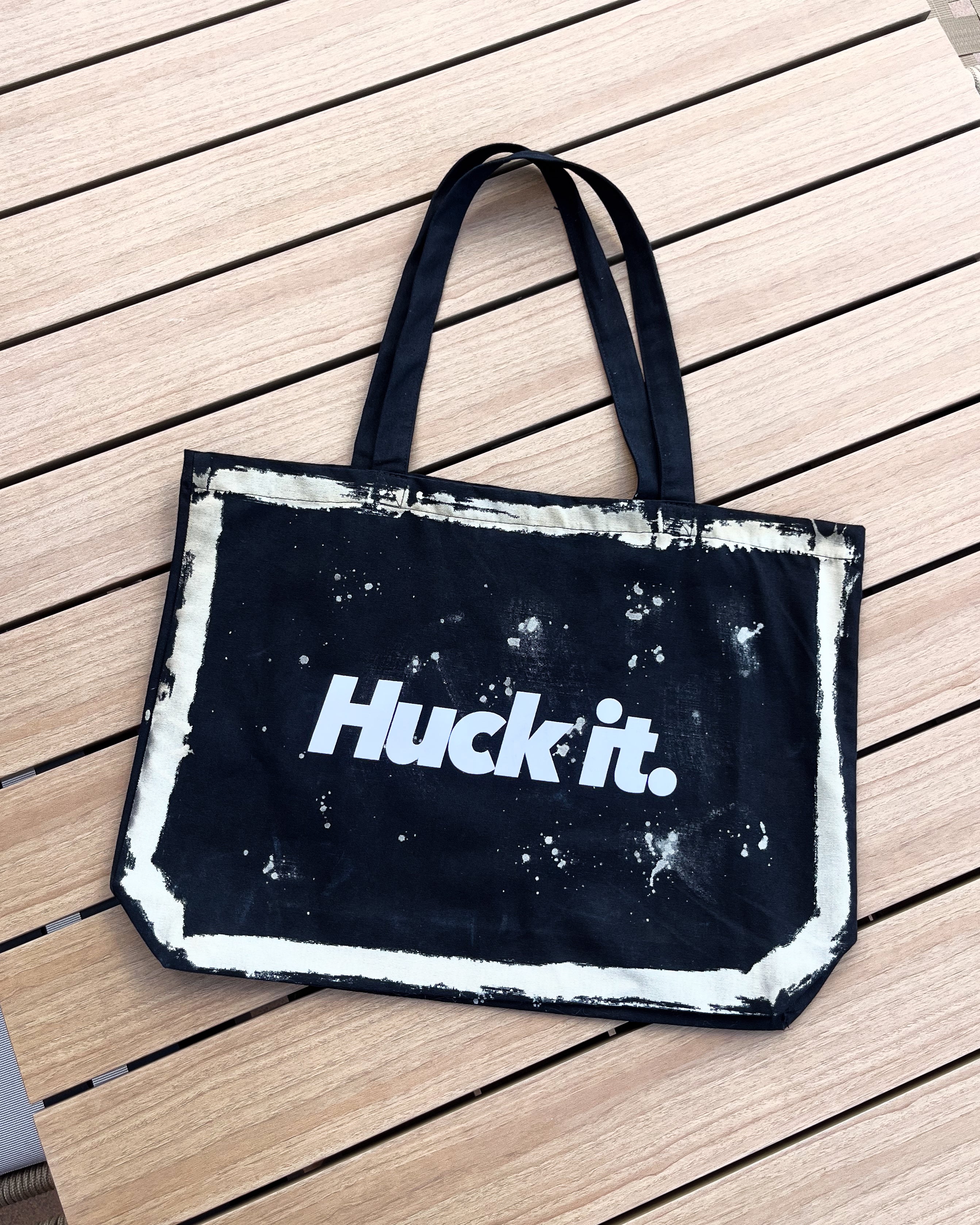 Huck it. Bleached tote bag